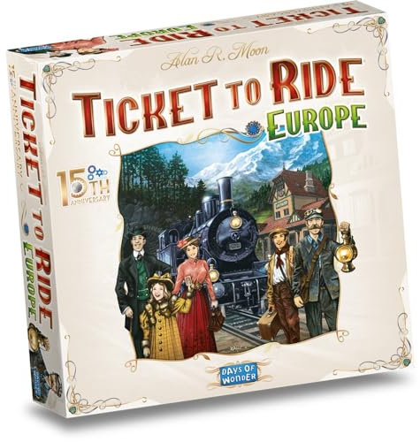 Days of Wonder Brettspiel Ticket to Ride Europe 15th Anniversary Jubiläum für 2-5 Spieler ab 8 Jahren