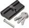 Bwintech 1 Cylindre en laiton Euro 30/30mm, serrure à clé/barillet de 60mm avec 3 clés en laiton standard,anti-crochetage, anti-perçage, anti-claquement, anti-choc,noire