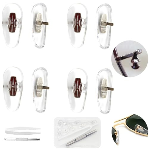 Kit de réparation de plaquettes de nez antidérapantes et souples pour lunettes - Micro tournevis, pince à épiler Aviator RB30xx (RB Aviator)