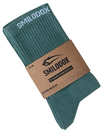 SMILODOX Tennissocken | 2er-Pack | Damen 80% BAUMWOLLE I Hochwertige Material Für Damen in vielen Farben I Perfekt geeignet für Sport, Gym, Fitness & Freizeit I Designed in Hamburg