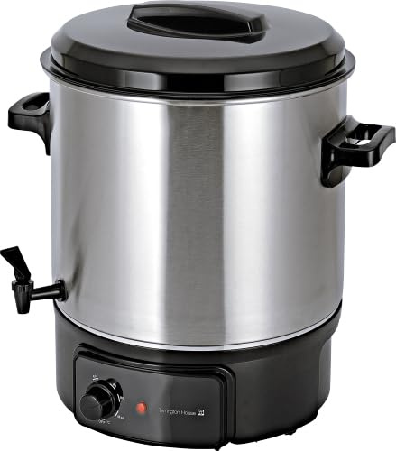 Tarrington House Mehrzweck Einkocher PB27S, 46 x 41 x 48 cm, mit Ablaufhahn, 1800 W, 20 L, silber/schwarz