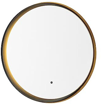 QAZQA - Modern Moderner Bad I Badezimmerspiegel schwarz inkl. LED und Touchdimmer - Pim Touch-funktion Dimmer I Dimmbar - Glas Rund - I LED