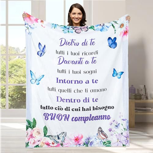Adolgutty Regalo Donna Compleanno, Idee Regalo Donna Flanella Coperta, Regalo per Amica Sorella Figlia Moglie Mamma Nonna130 x 150cm
