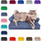 PatchHome Katzenbett – Oeko-TEX Zertifiziert – Katzenmöbel – mit recyceltem Styropor gefüllt – Katzensofa – Made in Germany – 50x40x15 cm – Blaugrau