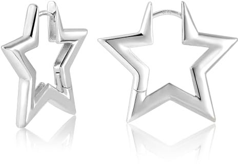 ALEXCRAFT Orecchini Donna Argento 925 Stella Orecchini Stella Argento 925 Orecchini Argento 925 Cerchio Regalo Compleano Donna Ragazza Mamma