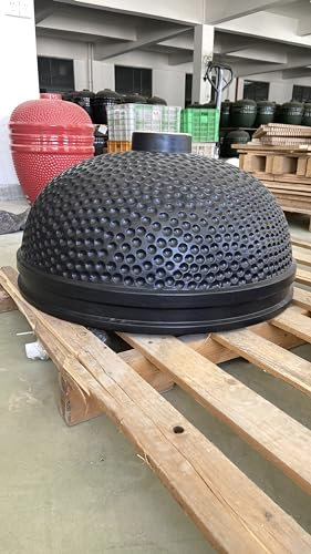 YNNI KAMADO TQ0014MB - Huevo de parrilla de barbacoa con soporte para horno Kamado negro mate de 14 pulgadas TQ0014MB