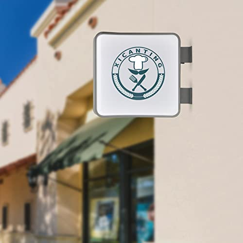 XUEMANSHOP Caja de luz LED de doble cara, 50 cm, doble cara, letrero luminoso cuadrado para restaurantes, hoteles, cafeterías, pubs, salones de belleza