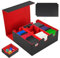 LIFEDYLUK Scatola Porta Carte Collezionabili per 1200+ Carte YGO di Magic the Gathering Senza Maniche, 6 in 1 Magnetico Box Porta Mazzo con 6 Divisori e Cassetto dei Dadi (Schwarz Rot)