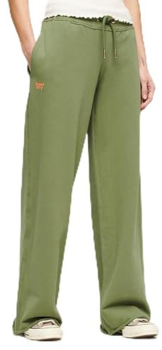 Superdry Damen Essential Logo Straight Jogger Hose, Olive Khaki, 34