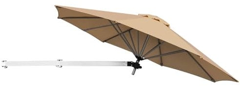 COSTWAY Ombrellone da Parete 247 cm, Ombrellone da Muro per Giardino con Angolo Regolabile, Parasole Esterno Pieghevole Anti UV, per Giardino, Balcone e Cortile(Beige)