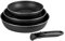 Sitram 716860 Lot de 3 Poêles Aluminium pressé Noir Ø 20/24/28 cm, Revêtement intérieur anti-adhésif sans PFOA avec Print Design - manche amovible SITRAMOVIBLE - Tout feux dont induction