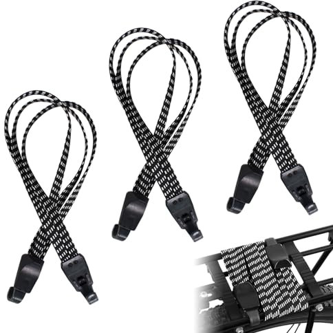 Rapidbok 3 Pieces Sangle Bagage Elastique, Tendeurs Elastique avec Crochets, Ceinture de Bagages, Sangle à Bagages en Nylon pour Moto, Code, Valise, Voyage, Casque de Moto