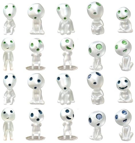 Wedhapy Luminöse Baum Elfen Figuren Mini Alien Figuren 20pcs Alien Figur leuchten im dunklen winzigen fremden Spielzeug 10 Stile Harz fremde fremde fremde Party für Kids