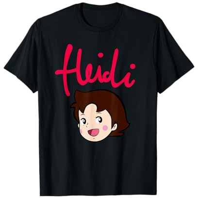Heidi Kopf Motiv mit Logo Pink Zeichentrick TV Serie T-Shirt