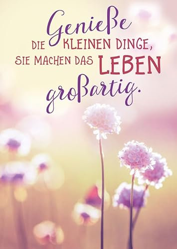 Gutsch Verlag Motivations-Postkarte mit Lebensweisheit – Blumen & Sonnenuntergang Design, Inspirierende Natur Schönheit für Positivität und Genuss
