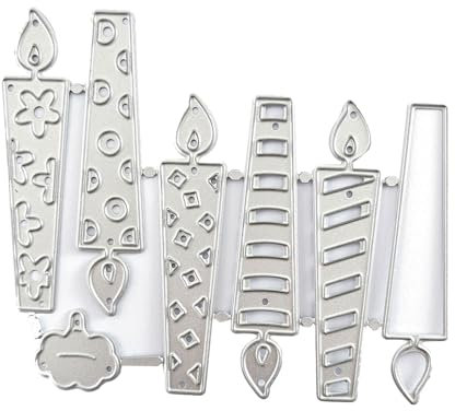 JOERBABU Metall-Stanzschablone für Kerzen, Prägeschablone, Stanzformen für Kartenherstellung, Scrapbooking, Papierbastelvorlage, handgefertigt