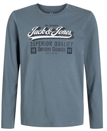 JACK & JONES JUNIOR Jjelogo Tee Ls O-NEC 2 Col Aw25 Noos Jnr