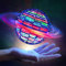 Fliegender Ball mit LED Licht, Hover Boomerang Ball, Mini Drone Toy mit eingebauten RGB Dynamic Lights Spinner, 360° rotierende Magic Orb Geschenk für Jungen Mädchen Erwachsene (Blau)