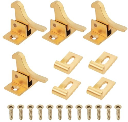 Be In Your Mind Messing-Fensterschnäpper Türschloss für alte Fenster, Ellenbogenriegel für Fenster, strapazierfähig, Schranktürriegel für Schränke, Türen, 4 Stück