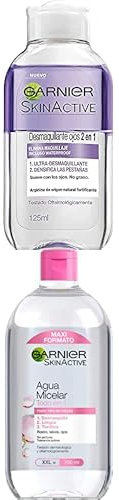 Kit GARNIER Skin Active 2x Desmaquillante 2 en 1 125 ml + Micelar Clásica 700 ml