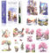 Scrapbook Stickers 50 Blatt Sticker Fotoalbum Blumen Sticker PET Bullet Journal Sticker Botanische Sticker für Scrapbook Bullet Journal Scrapbook Zubehör (Landschaft)