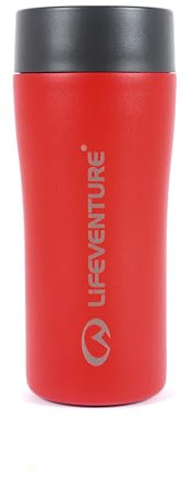 Lifeventure One-Touch Thermal Mug, 360° Push-Click Commuter Lid, 350ml, Red