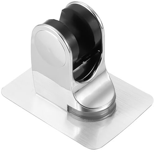 Adjustable Shower Head Holder Wall Mount, No-Drill Adhesive Shower Holder Bracket, Universal Handheld Shower Head Holders Replacement, Suction-Free, Waterproof & Angle for Bathroom
