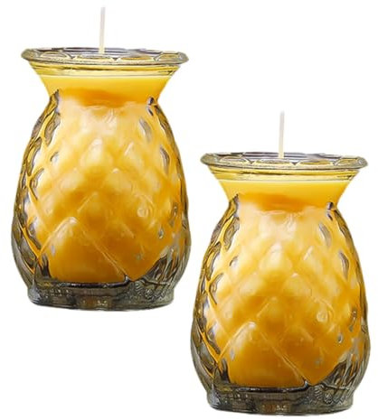 HAWILLOSCH 2stücke Ananasförmige Butterlampe Buddha Lampe Für Tischdekoration Gelb Ghee Lampe Für Stilvolle Wohnräume Desktop-adornierung Für Zuhause Und Events