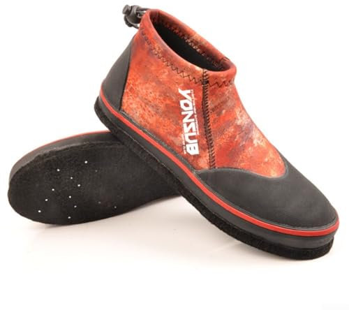 Stivali da pesca in neoprene unisex, 5 mm, design autobloccante con presa migliorata, suola in feltro antiscivolo e chiodi in acciaio (40-41), rosso mattone