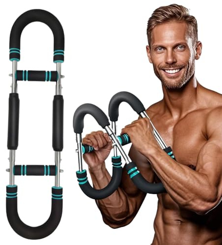 Twister Armtrainer für Männer, 40-100lb Verstellbare Power Twister Bar Brust-Expander, Tragbarer Brust-Schulter-Arm-Trainingsgerät mit Federwiderstand für Oberkörper-Krafttraining