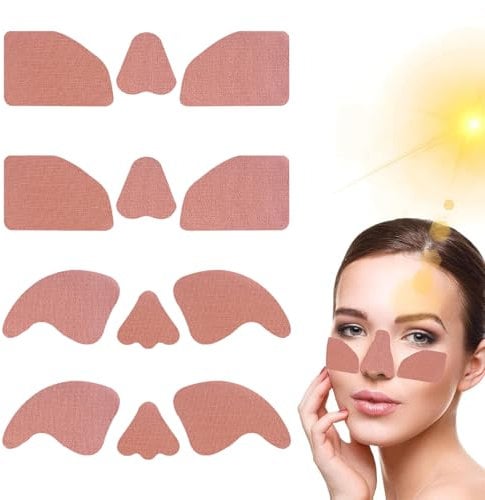 ZhongShuang 4 Sätze Sonnen Nasenpflaster,Sonnenblock-Patches Für Das Gesicht,Nasenschutz Sonne,Atmungsaktives Sonnenschutz-Nasenpflaster Für Den Außen Outdoor-Schutz