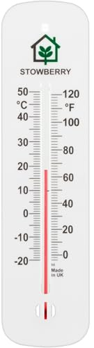 STOWBERRY Room Thermometer – 155mm Indoor or Outdoor Temperature Gauge | Ideal & Universal Thermometer for Measuring Current Temperature in a Room, Greenhouse, Garden, Patio, Home, Office or Balcony