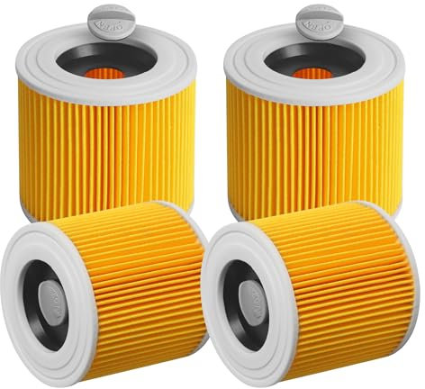 Lot de 4 pour Filtre aspirateur karcher de rechange pour Filtre karcher WD3 pour karcher WD3 WD2 WD1 MV3 MV2 A K KNT NT SE VC, compatibles avec 6.414-552.0/6.414-772.0/6.414-547.0 et autres modèles