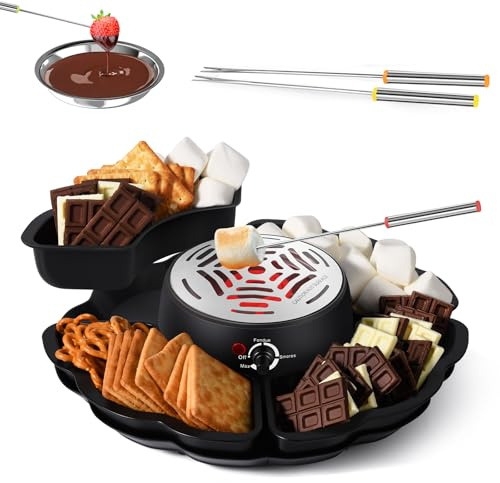 Fondue au Chocolat, 2-en-1 Fondue & S’mores Électrique