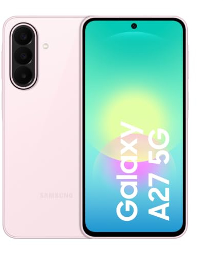 Samsung Galaxy A27 5G Smartphone mit KI-Funktionen, Handy, Light Pink 256GB | Circle to Search, Objekt-Radierer, Sprachtranskription, Dreifach-Kamerasystem, IP64, 5000-mAh-Akku, 6 Betriebssystem-Updates