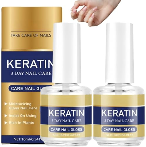 2PCS 16ml Keratin & Amino Acid Nail Tre/atment Oil,Nail Care Oil,Nail Strengthener for Weak Nails,Cuticle Oil,Clear Care Serum,Moisturizing for Dry,Growth & Repair,Daily Strengthening Nourishment