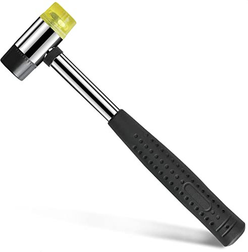 Small Rubber Mallet Hammer – 25 mm Lightweight Double-Sided Rubber and Plastic Head | Non-Slip Ergonomic Grip | Durable, Scratch-Free Tool for Jewelry Making, Crafting, Furniture Assembly, and Repairs