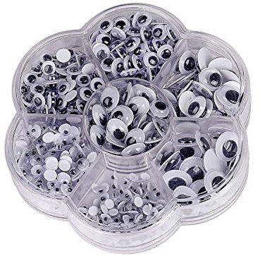 Yeux Mobiles Autocollant Wiggle Eyes pour DIY Craft Scrapbooking Accessoires Doll Making Toys Yeux Tailles Assorties 500 Pièces