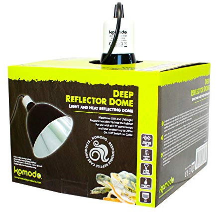 Komodo Deep Reflector Dome Thermostat Compatible Tortoise Table Vivarium Terrarium Lighting Heating Accessory