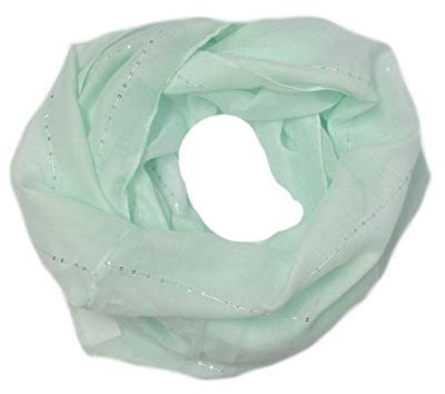 Euly Uni Loop Schal Loopschal Rundschal Schlauchschal Tuch Halstuch Glitzer (Mint)