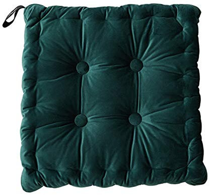 GLITZFAS Samt Sitzkissen Stuhlkissen, Leichter, Barockstil Rückenkissen Sofakissen Zierkissen für Indoor und Outdoor 40 x 40 cm (Dunkelgrün)