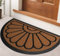 ubdyo Heavy Duty Door Mat - Non-Slip Rubber Door Mats - Outdoor Mats for Front Door - Low Profile Door Mats Outdoor - Half Round Doormats for Back door (30 x 17, Brown)
