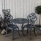 Lazy Susan London Rose Gartenmöbel-Set, rund, 2-Sitzer, Aluminiumguss, wetterfest, wartungsfrei, passende Bistro-Stühle, 3 Jahre Garantie, schiefergraue Oberfläche
