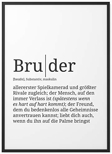 Papierschmiede® Definition: Bruder, DIN B2 (50x70 cm), XXL Poster für Wohnzimmer, Schlafzimmer, Küche, Esszimmer, Wandbild Geschenk Wanddeko - ohne Rahmen