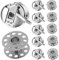 RUNCCI-YUN 6 Stück Metall Edelstahl Spulenkapsel, Nähmaschinen Spulenkapsel und 6 Stück Nähmaschine Spulen Set Metall, für Haushaltsnähmaschine Nähzubehör Handwerk Werkzeuge Silber