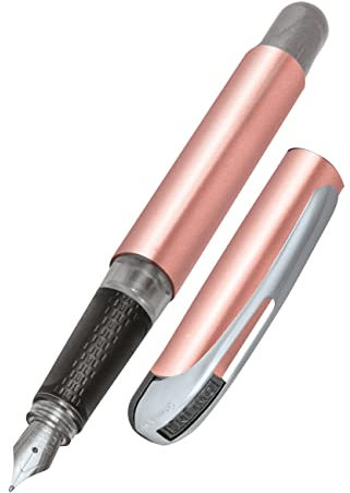ONLINE Füller College Metallic Rose, Tinten-Füller für Rechtshänder, ergonomisches Griffstück, Iridium-Feder medium, Standard-Tintenpatronen