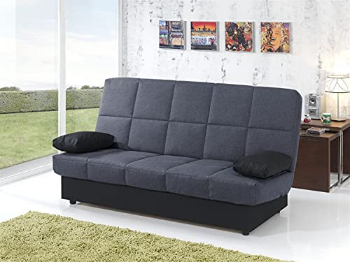 MUEBLIX.COM | Sofa Cama Martina | Sillón Cama | Cama Sofá | Asientos y Respaldo Espuma | Sofa Clic Clac | Estructura Tablero de Particulas | Color Antracita