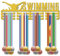 CREATCABIN Medaillenhalter Schwimmsport Medaillen Display Wandhalterung Aufhänger Medaillenhalter Racks Organizer Für Abzeichen 3 Sprosse Medaillengewinner Schwimmgymnastik Über 60 Medaillen