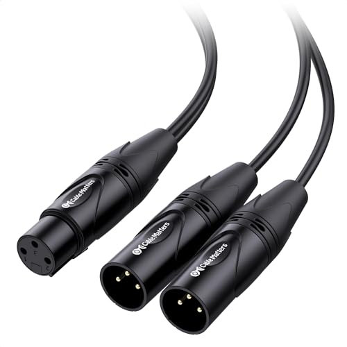 Cable Matters Pacco da 2 Cavo splitter XLR, cavo XLR a Y da femmina a 2 maschi - 45 cm
