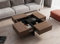 BERA DESIGN Square Coffee Table with Storage Drawers, Natural Walnut Coffee Tables Living Room, Smart Square Coffee Table with 4 Drawers, Save Space Coffee Tables - 80x80x35 cm